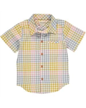 Me & Henry Kids' Maui Aqua Woven Shirt - Metallic