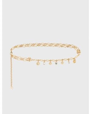 Maje Double Chain Belt With Charms - Natural