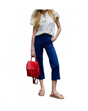 Elizabeth and James Crop Straight Leg Pant - Blue