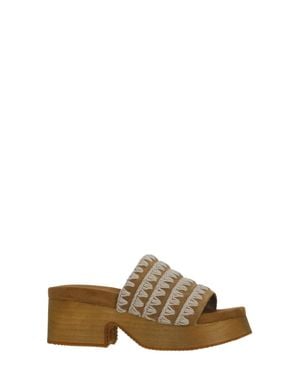 Mou Monoband Upper Monoband Sandals - Natural