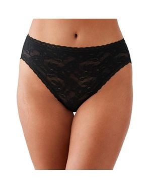 Wacoal High Profile High Cut Underwear Floral Brief Panty Gbo3930 - Black