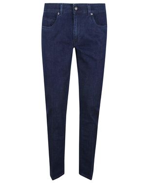 Fay Slim-Fit Denim Pants With Classic Five-Pocket Design - Blue
