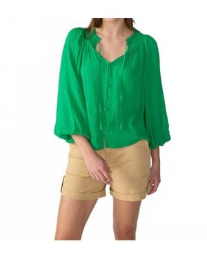 Sanctuary Breezy Smock Neck Top - Green