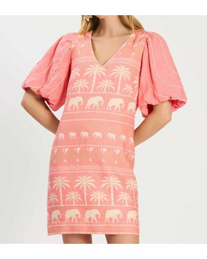 tyler boe Lexi Linen Tropical Mini Dress - Pink