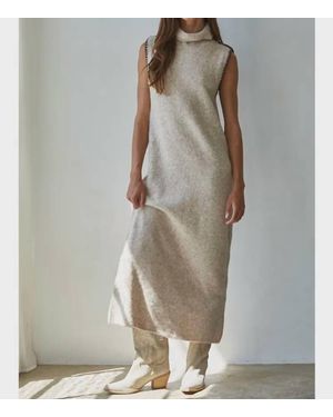 By Together Cozy Knit Turtleneck Maxi Dress - Natural