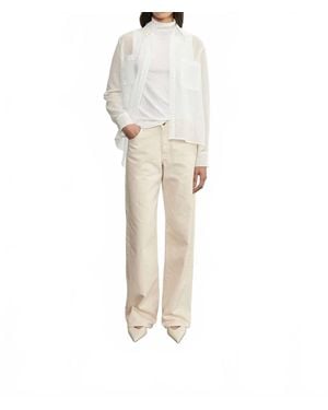 Enza Costa Cotton Organza Shirt - White