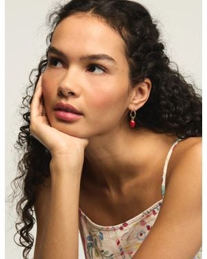 Lucky Brand Berry And Bee Charm Earring Set - Brown