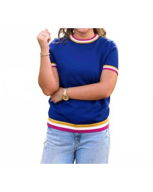 Washco Meg Lightweight Knit Top - Blue