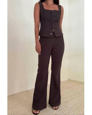 Et Clet The Kaye Pinstripe Pants - Black