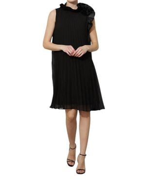 Joseph Ribkoff Sleeveless Pleated Dress - Black