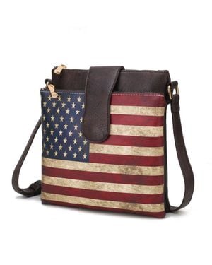 MKF Josephine Vegan Leather Flag Crossbody Bag - Metallic