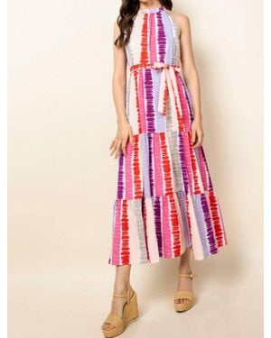 Thml Tie Dye Tiered Maxi Dress - Pink