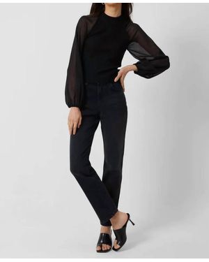 French Connection Melody High Neck Top - Black