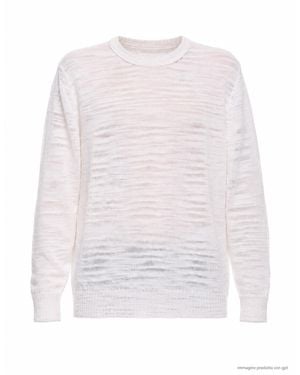 ATOMOFACTORY Slub Crew-Neck Linen Blend Sweater - White