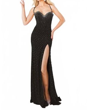 Jovani Spaghetti Strap Long Formal Gown - Black