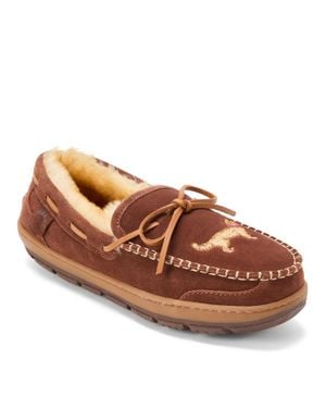 Dearfoams Fireside By Forster Genuine Shearling Moccasin - Brown