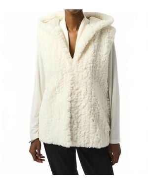Joseph Ribkoff Faux Fur Sleeveless Vest - White