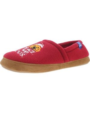 Life Is Good. Peace. Love. Dogs. Knit Slip-On Loafer Slippers - Red