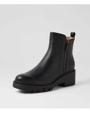 DJANGO & JULIETTE Umee Leather Ankle Boots - Black