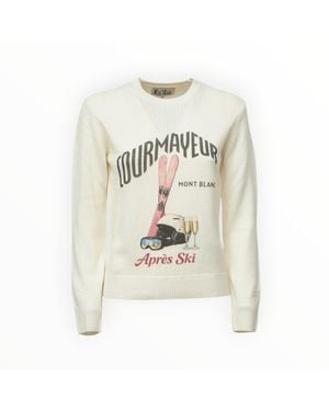 MC2 Saint Barth New Queen Print Courmayeur Cashmere Sweater - White