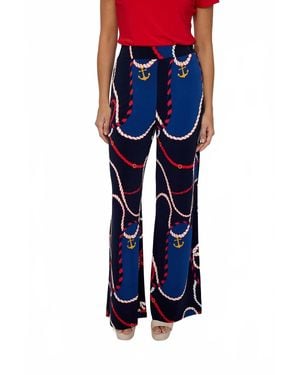 FRANK LYMAN High-Waisted Abstract Pants - Blue