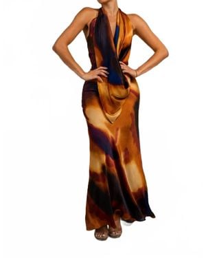 Privy Sienna Open Back Maxi Dress - Orange