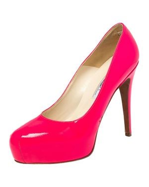 Brian Atwood Patent Leather Platform Pumps - Pink
