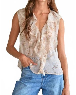 By Together Gardenia Ruffle Top - Blue