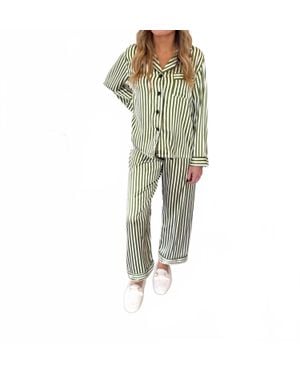 Bella Sleep + Spa Mary Long Sleeve Pajama Set - Green