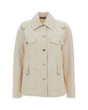 DURAZZI MILANO Denim Utility Overshirt - Natural