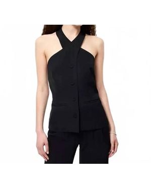 French Connection Harry Suiting Criss Cross Vest - Black