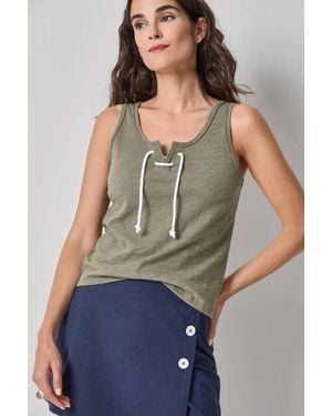 Lilla P Lace Up Tank Top - Green
