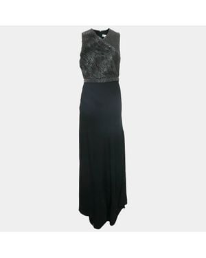 Carven Embellished Crepe Sans Manche Sleeveless Maxi Dress - Black