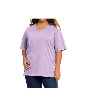 On The Plus Side Side Cotton Short Sleeve Tee - Purple