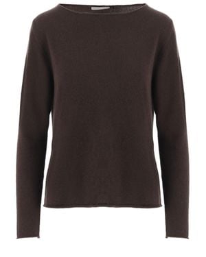 Allude Cashmere Sweater With Round Neckline And Long Sleeves - Black