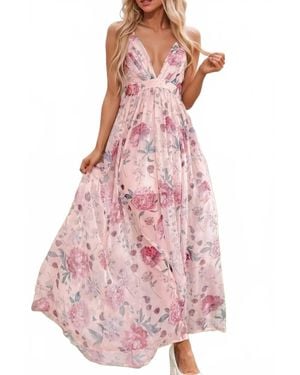 fashionworks Backless Maxi Dress - Pink