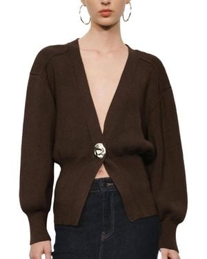 Urban Revivo V-Neck Knitted Cardigan - Black