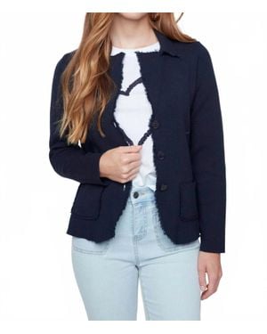 Renuar Long Sleeve Knit Blazer - Blue