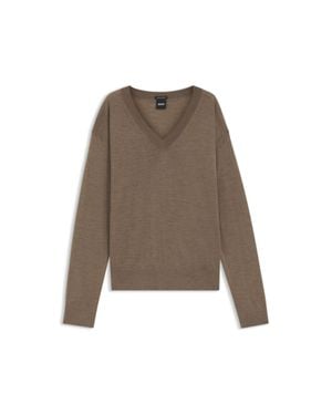 BOSS V-Neck Sweater - Brown