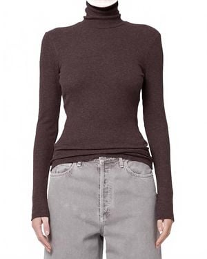 Agolde Pascale Turtleneck Top - Purple