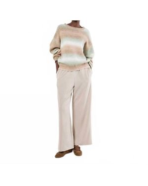 Apricot Space Dye Stripe Sweater - Natural