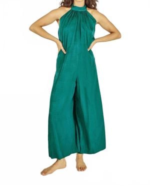 Traffic People Twiggy Wide Leg Jumpsuit - Green