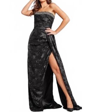 Jovani Beaded Strapless Gown - Black