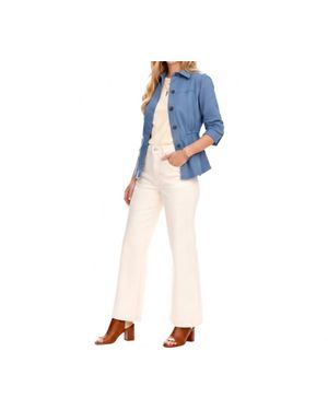 Market & Spruce Amado Cargo Button Up Jacket - Blue