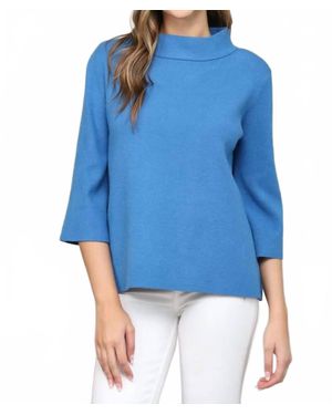 Fate Mock Neck Sweater - Blue