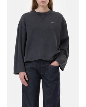 Closed Crew Neck Long Sleeve Sweater - Black