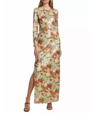 Rosetta Getty Fitted Long Sleeves Dress - Metallic