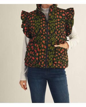 Jodifil The Wild Ruffle Puffer Vest - Blue