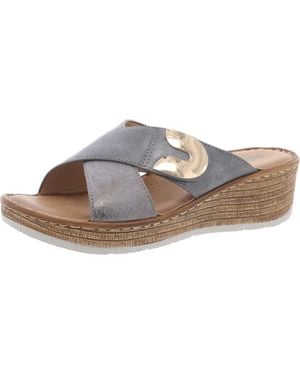 Good Choice Demi Monogram Manmade Wedge Sandals - Brown