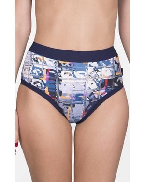 Shan High Waist Bikini Bottom - Blue